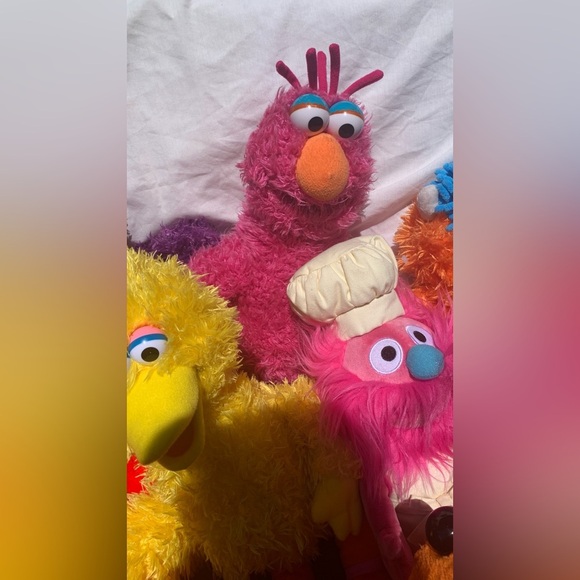 Sesame Street Plush 15” lot of 7 big bird honkers Telly Rudy Gonger Slimey Elmo - Picture 13 of 14